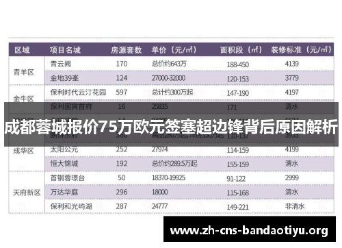 成都蓉城报价75万欧元签塞超边锋背后原因解析 成都蓉城报价75万欧元签塞超边锋背后原因解析