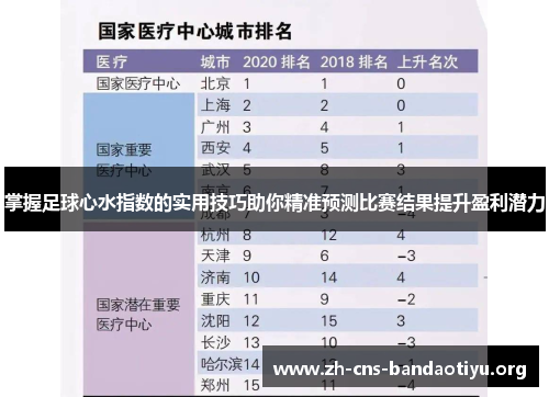 掌握足球心水指数的实用技巧助你精准预测比赛结果提升盈利潜力 掌握足球心水指数的实用技巧助你精准预测比赛结果提升盈利潜力