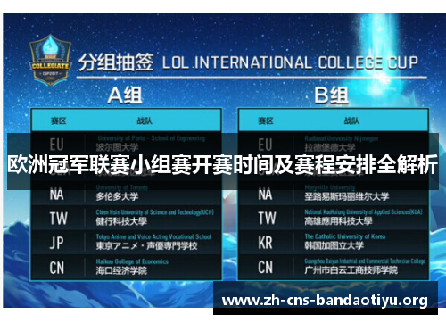 欧洲冠军联赛小组赛开赛时间及赛程安排全解析